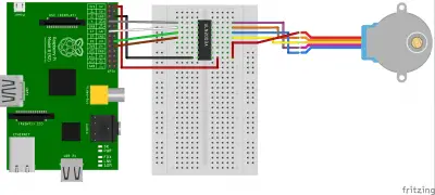 Raspberry Pi Schrittmotor Aufbau - ULN2003